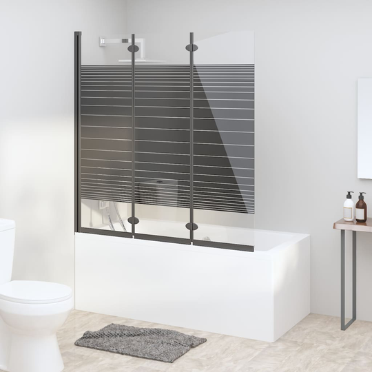 vidaXL Kokoontaittuva suihkukaappi 3 paneelia 130x130 cm ESG musta